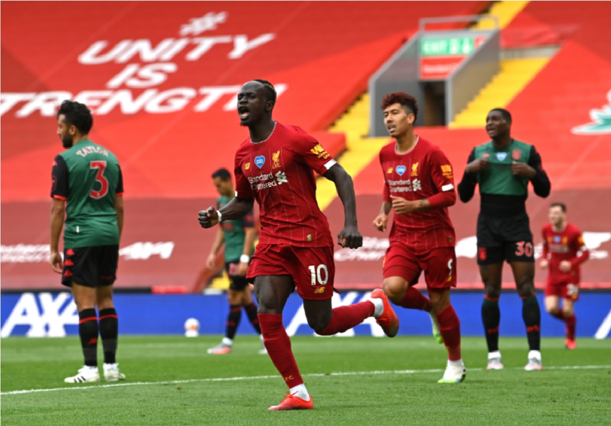 Liverpool beat Aston Villa at Anfield in 2020, having already clinched the Premier League title