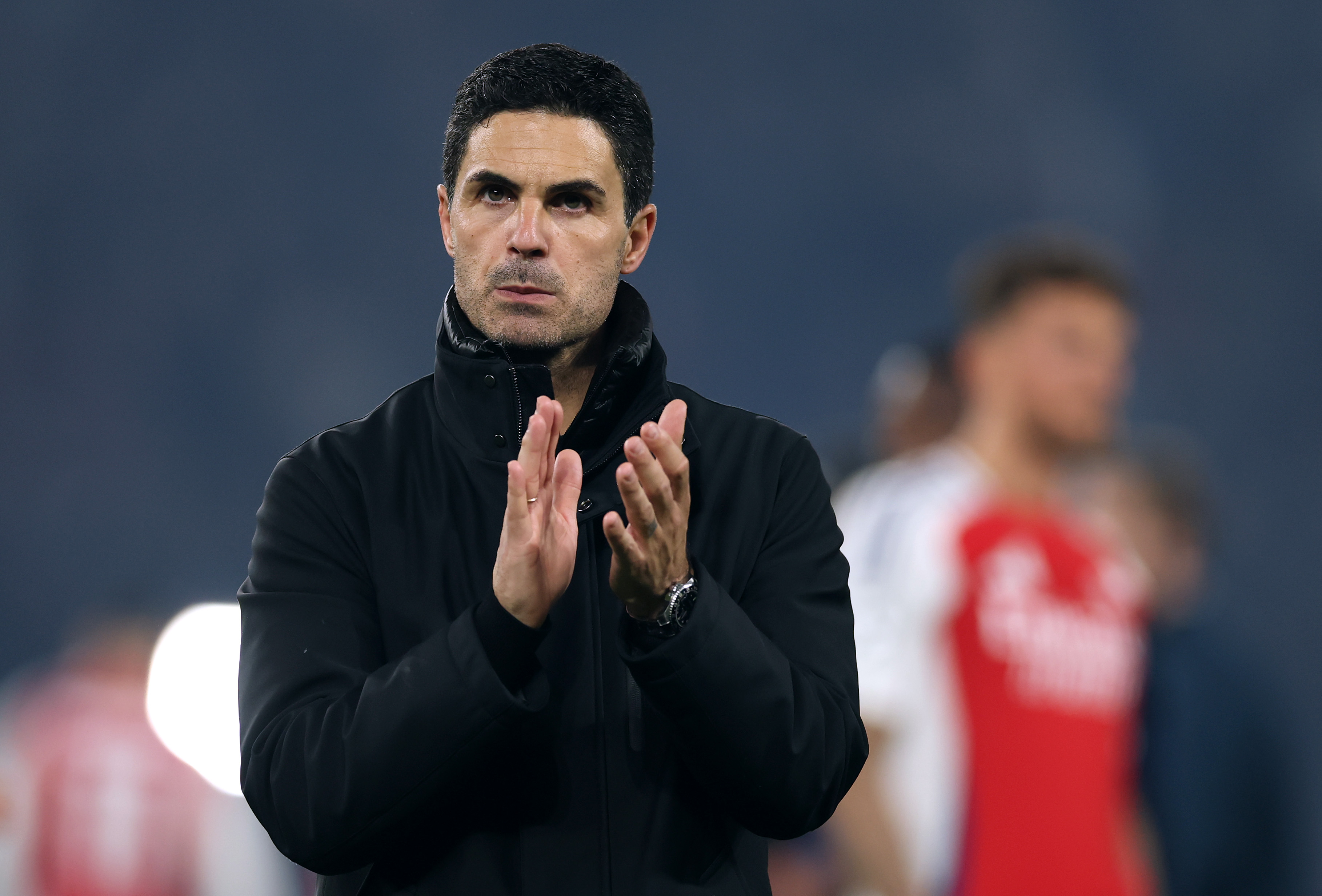 Liverpool fans taunted Mikel Arteta with a banner at Anfield prior to the match against Arsenal