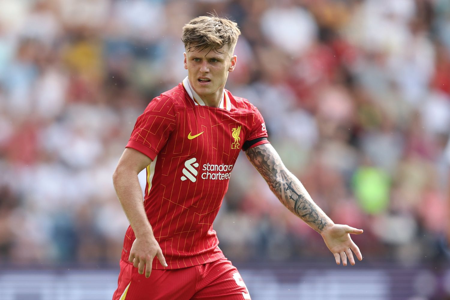 Ben Doak in action against Preston