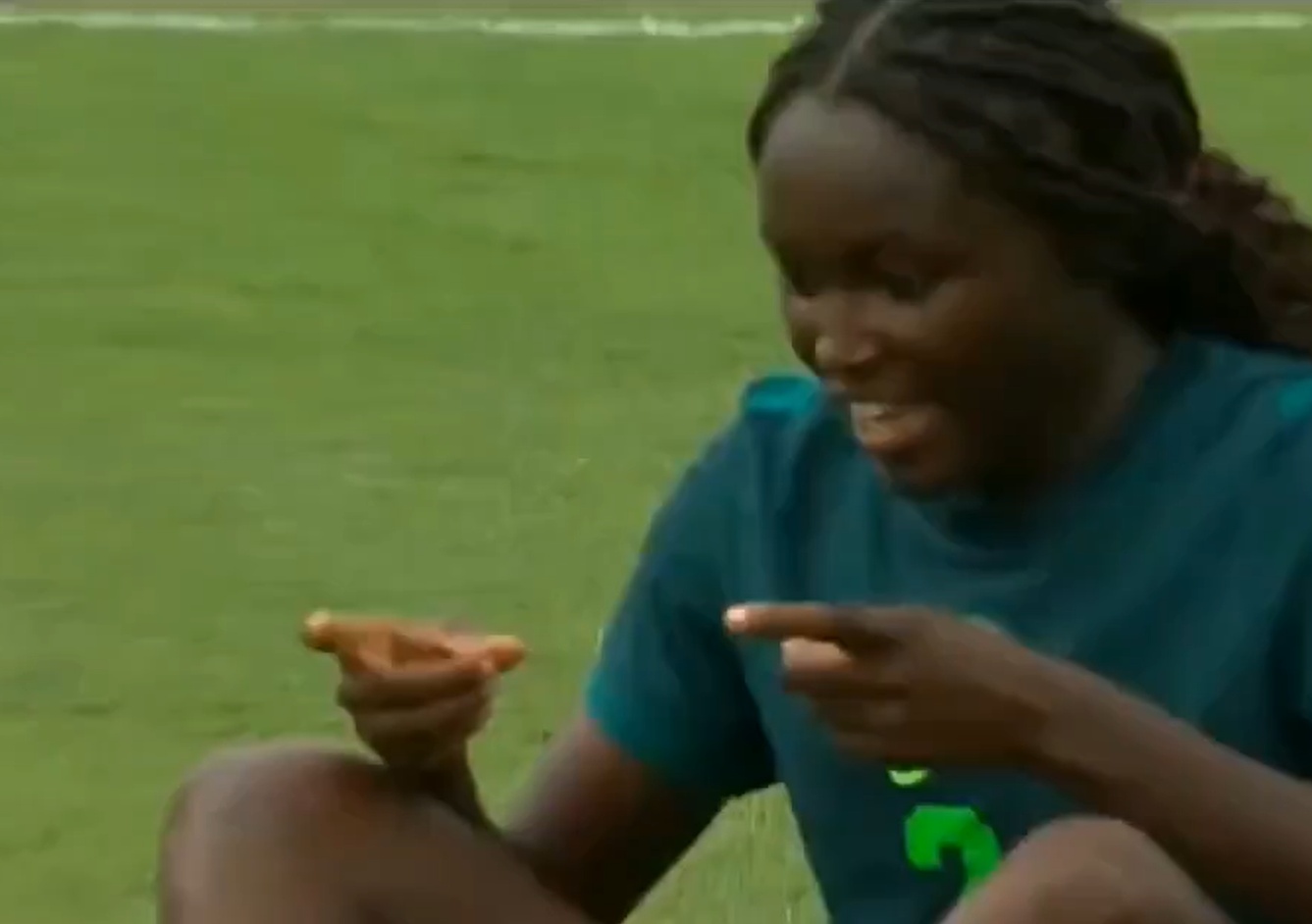 Rinsola Babajide paid tribute to Diogo Jota with her goal celebration after scoring in Nigeria's win over Tunisia