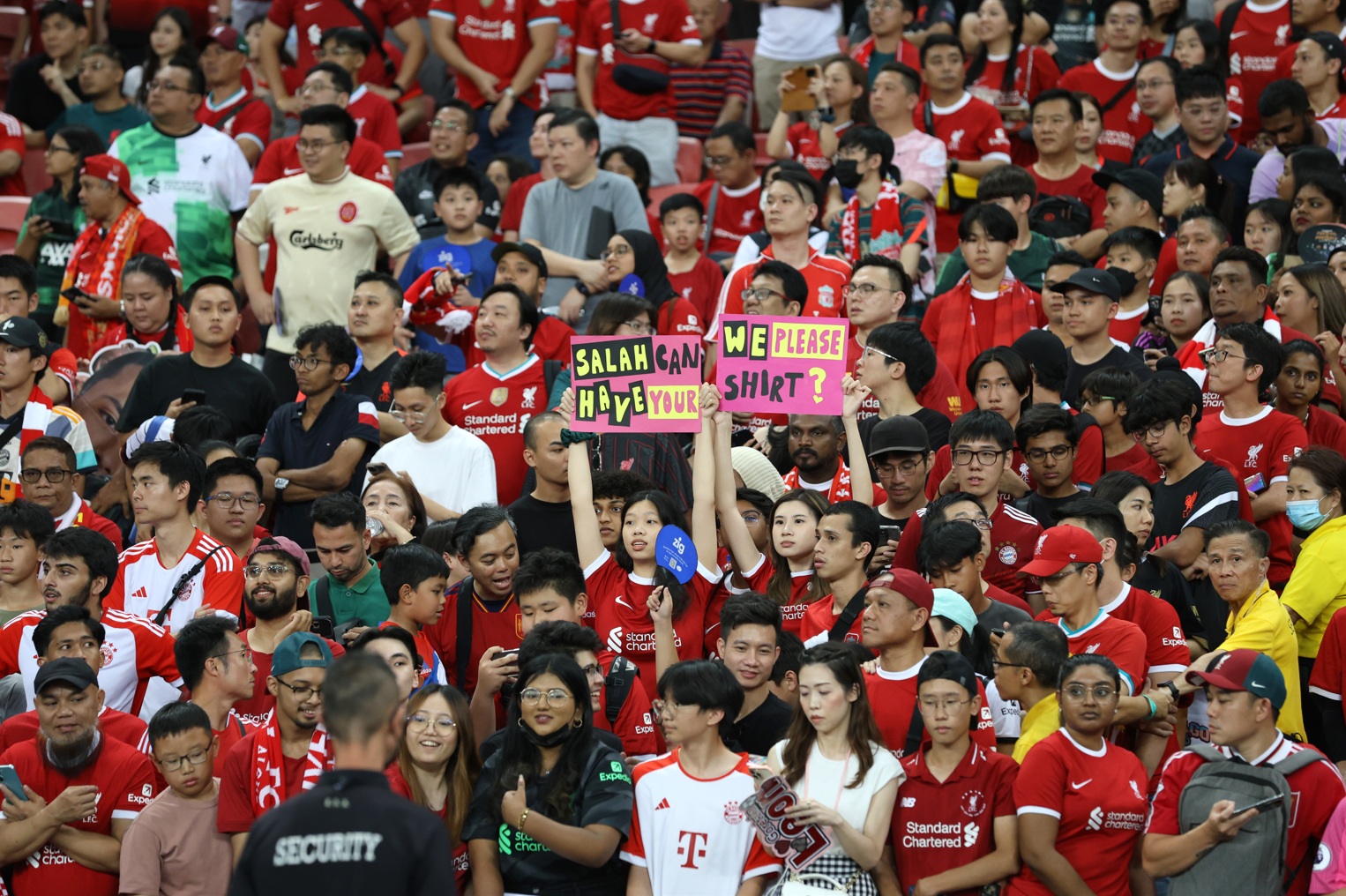 Liverpool fans in Singapore cheer on the Reds during pre-season