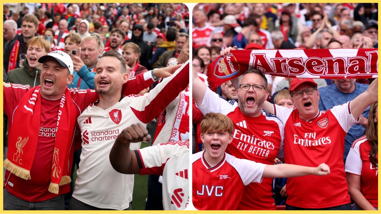 Liverpool and Arsenal fans both enjoyed hearing about Man City's defeat to Brighton