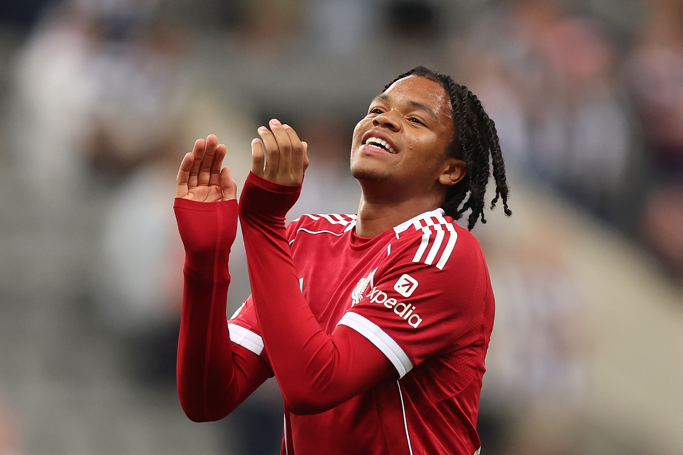 Rio Ngumoha celebrates against Newcastle