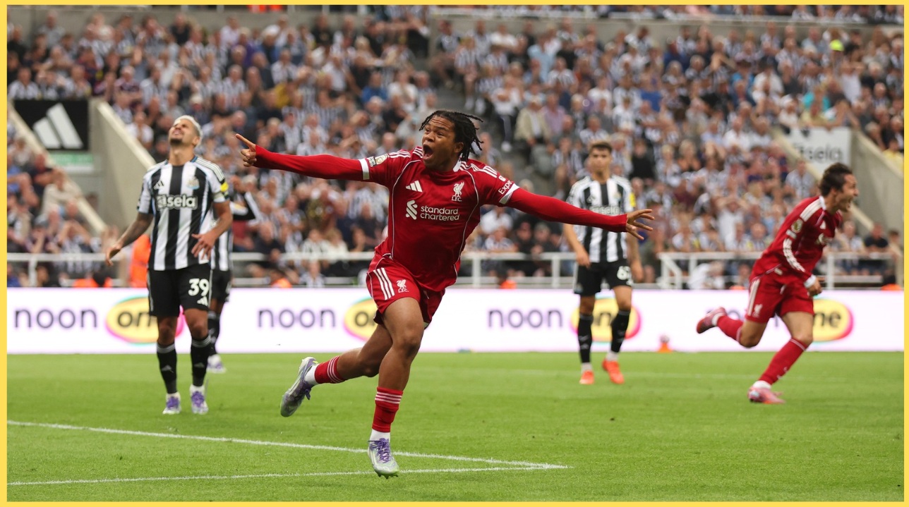 Rio Ngumoha scored a dramatic late winner for Liverpool at Newcastle