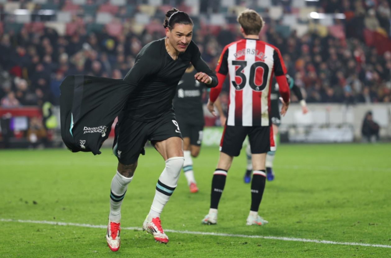 Darwin Nunez scored a memorable winner at Brentford in January as Liverpool went on to win the Premier League