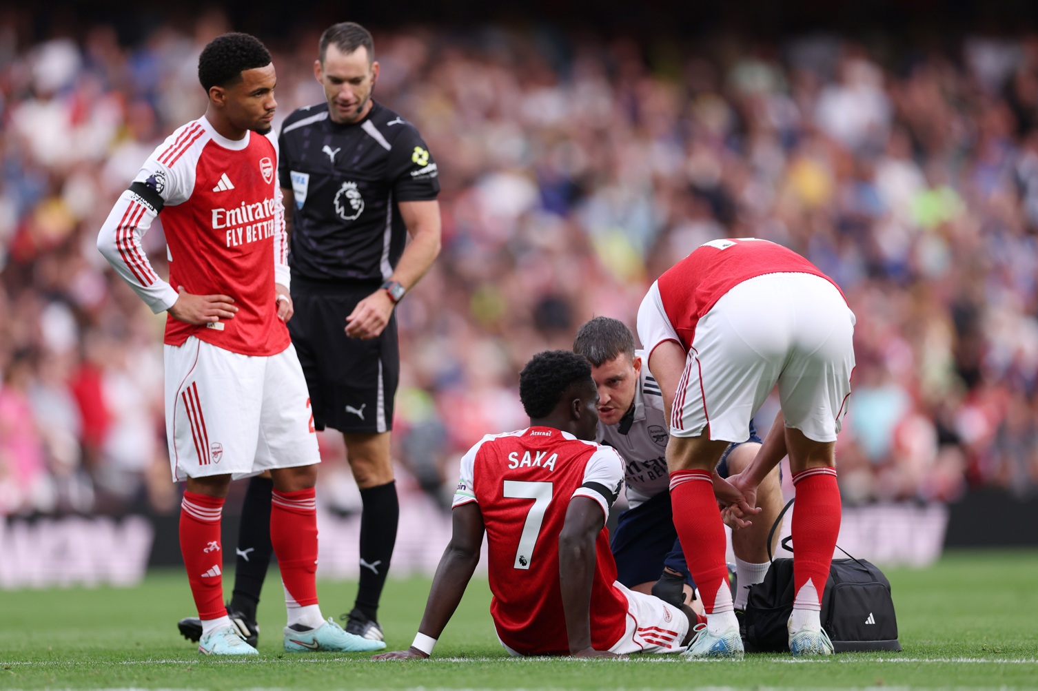 Bukayo Saka is se to miss Arsenal's clash against Liverpool at Anfield through injury