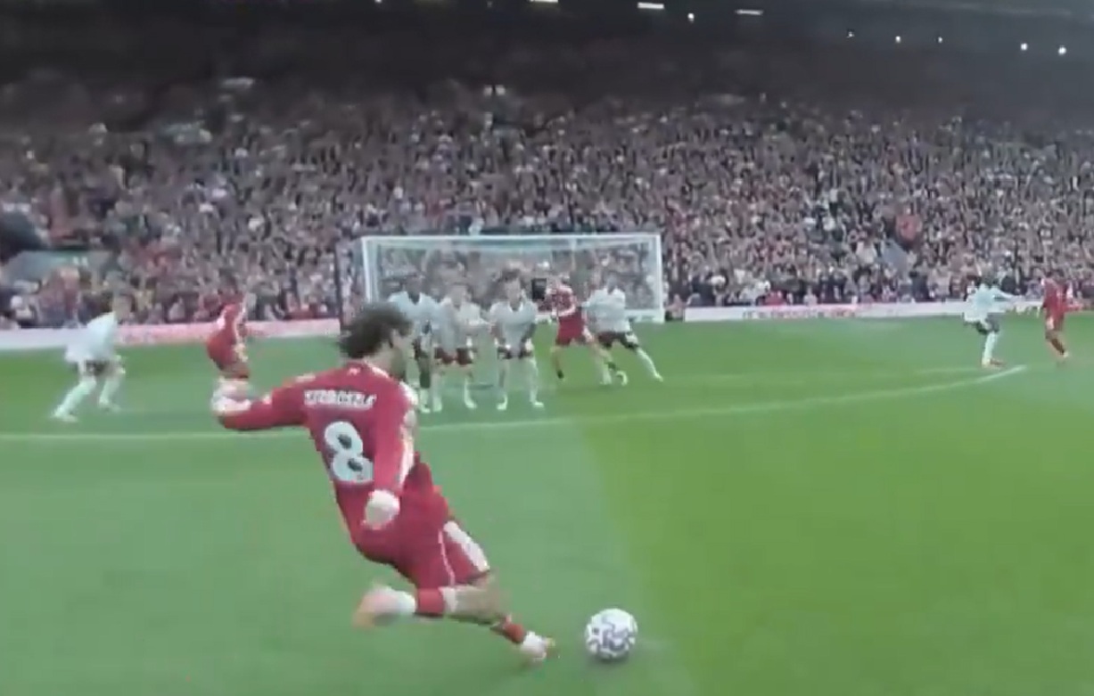 Dominik Szoboszlai's free kick against Arsenal looked even better from the refcam perspective