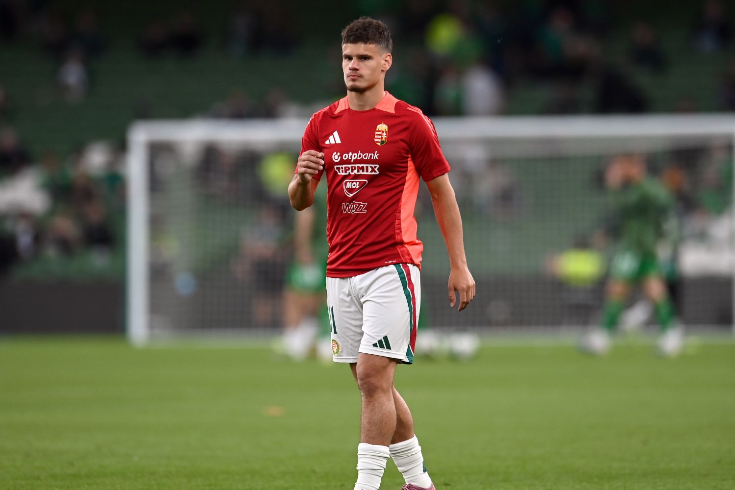Milos Kerkez warming up for Hungary