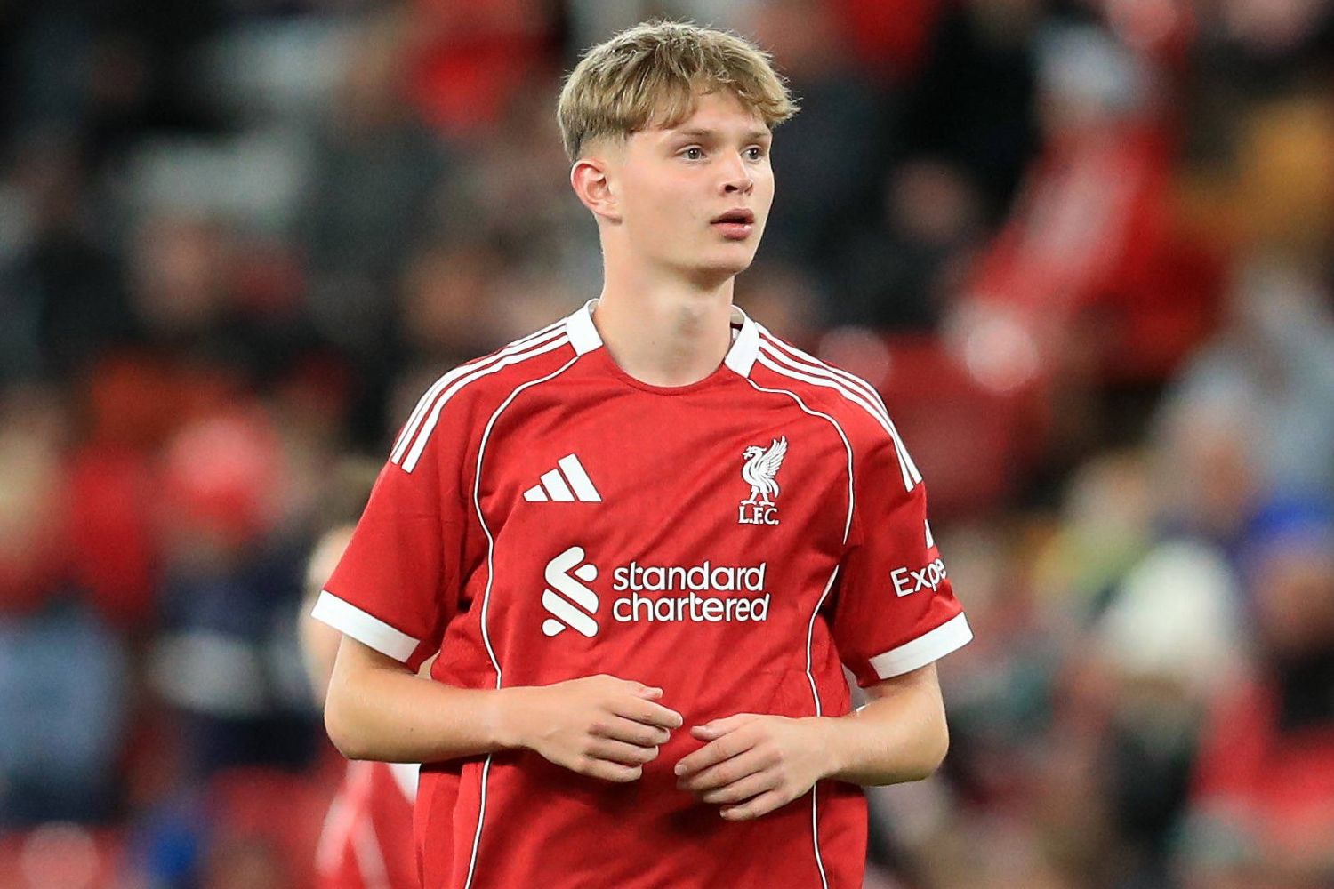 Will Wright playing for Liverpool