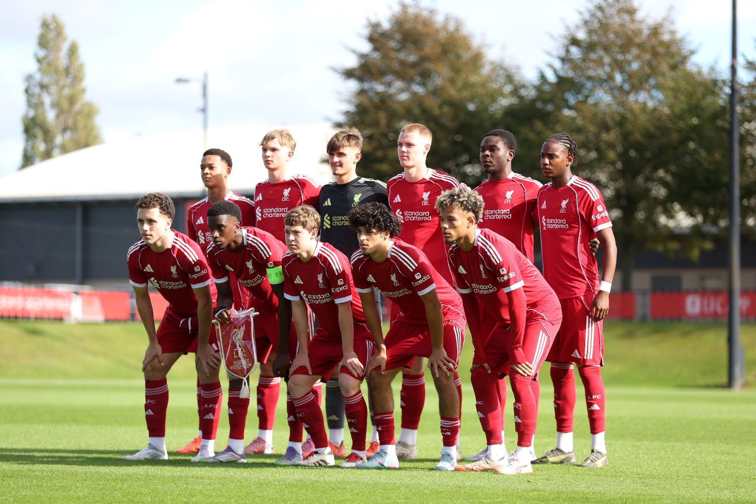 Players of Liverpool pose for a team photo prior to the UEFA Youth League