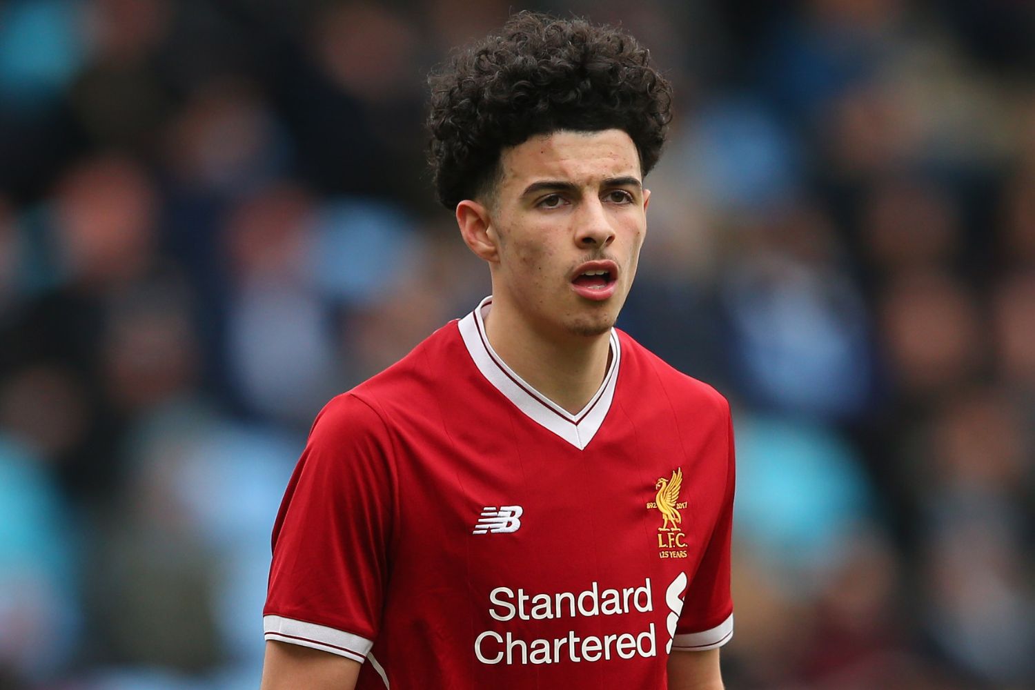 Curtis Jones playing for Liverpool's academy
