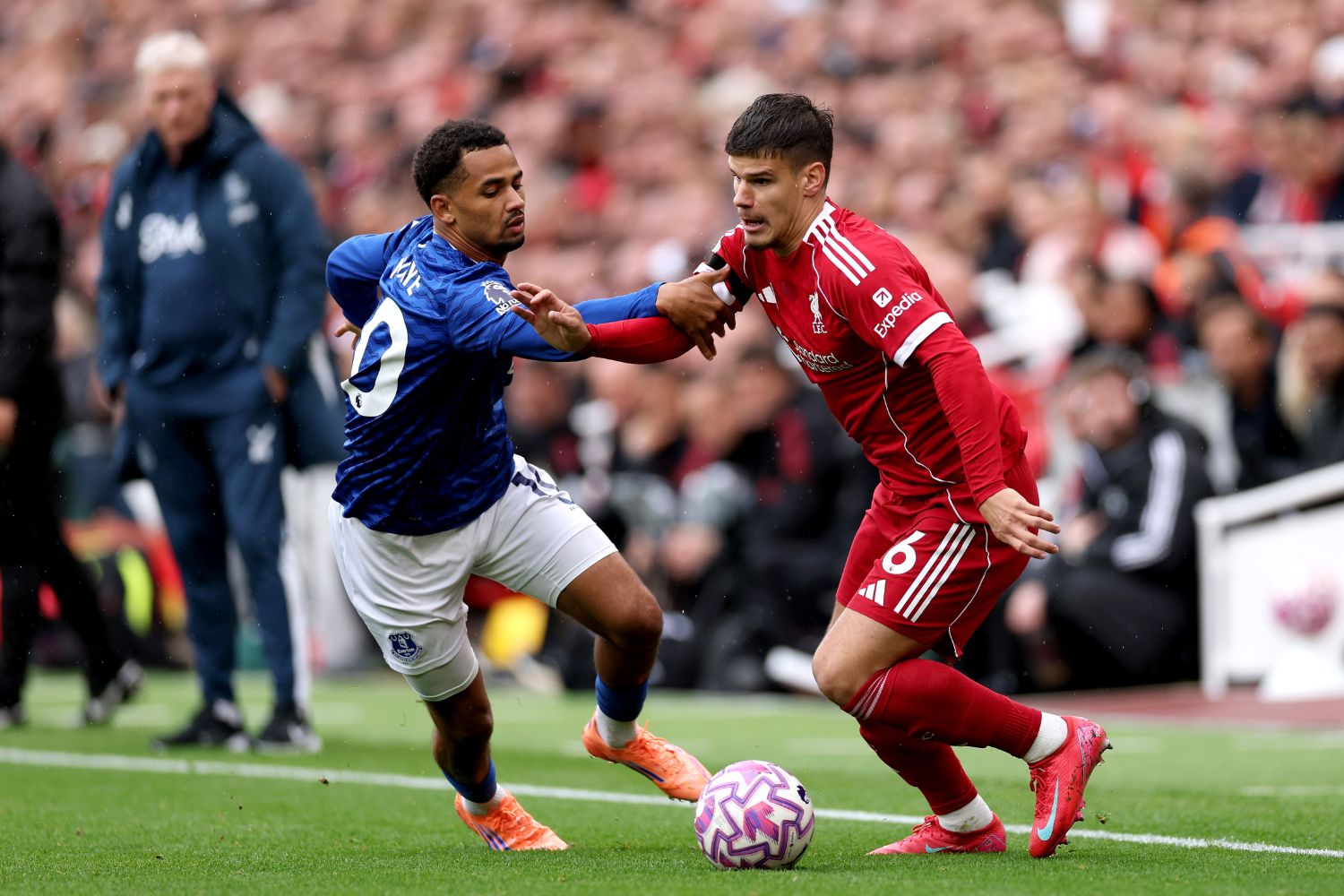 Milos Kerkez against Everton