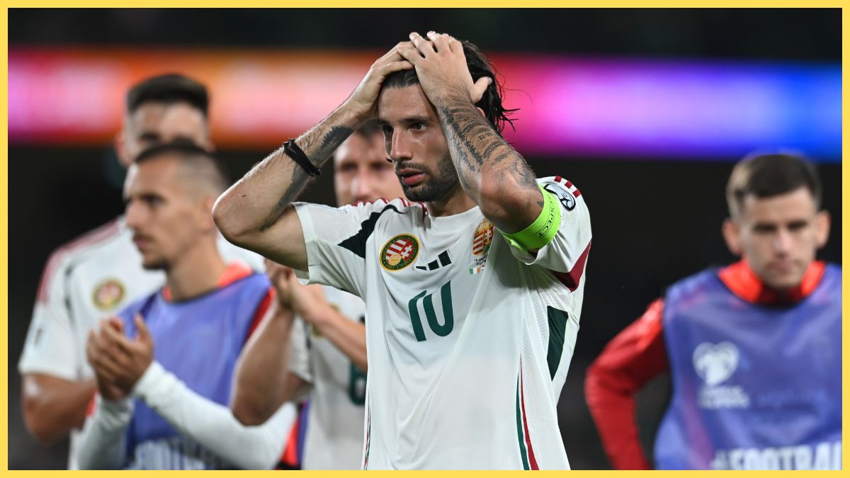 Dominik Szoboszlai of Hungary reacts following the FIFA World Cup 2026 qualifier match between Republic of Ireland and Hungary