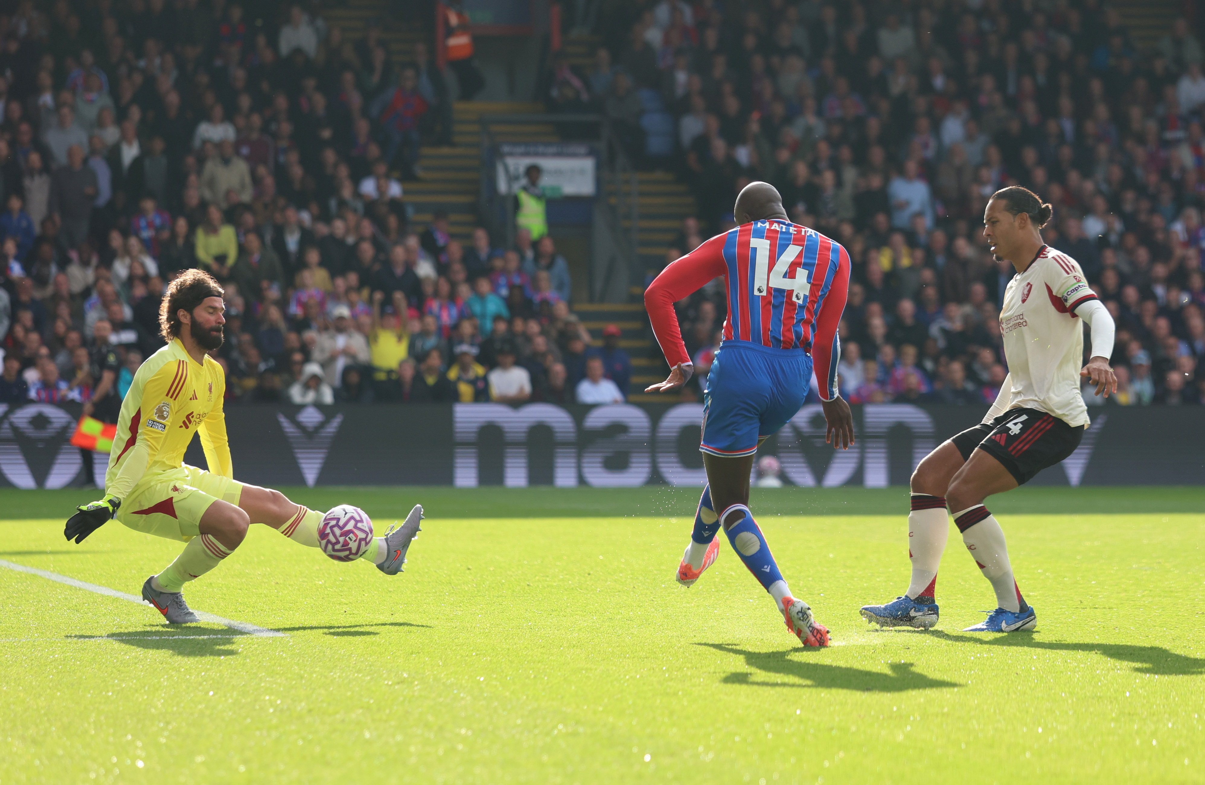 Alisson Becker saves Liverpool against Crystal Palace
