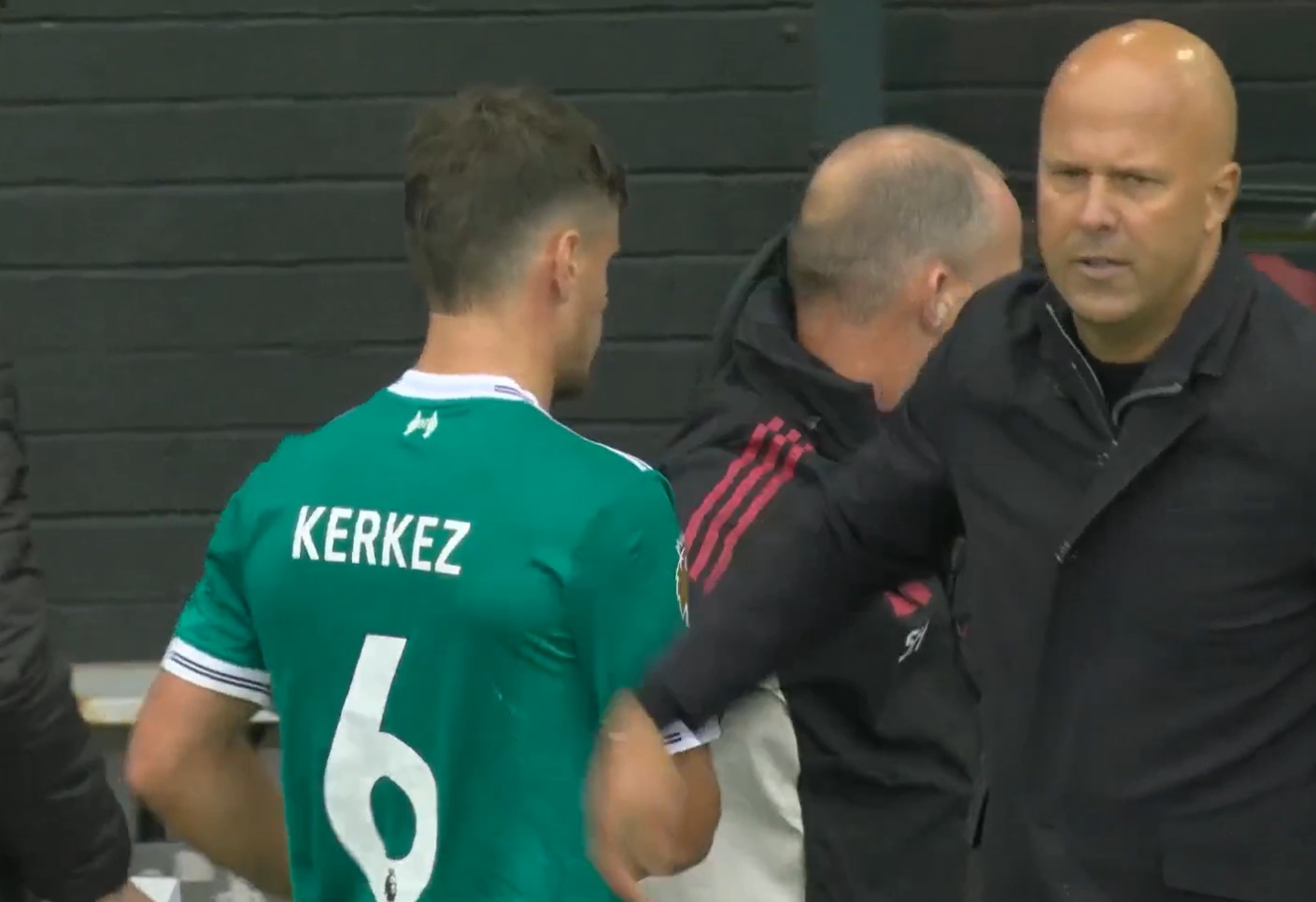 Milos Kerkez was substituted in the 38th minute at Turf Moor