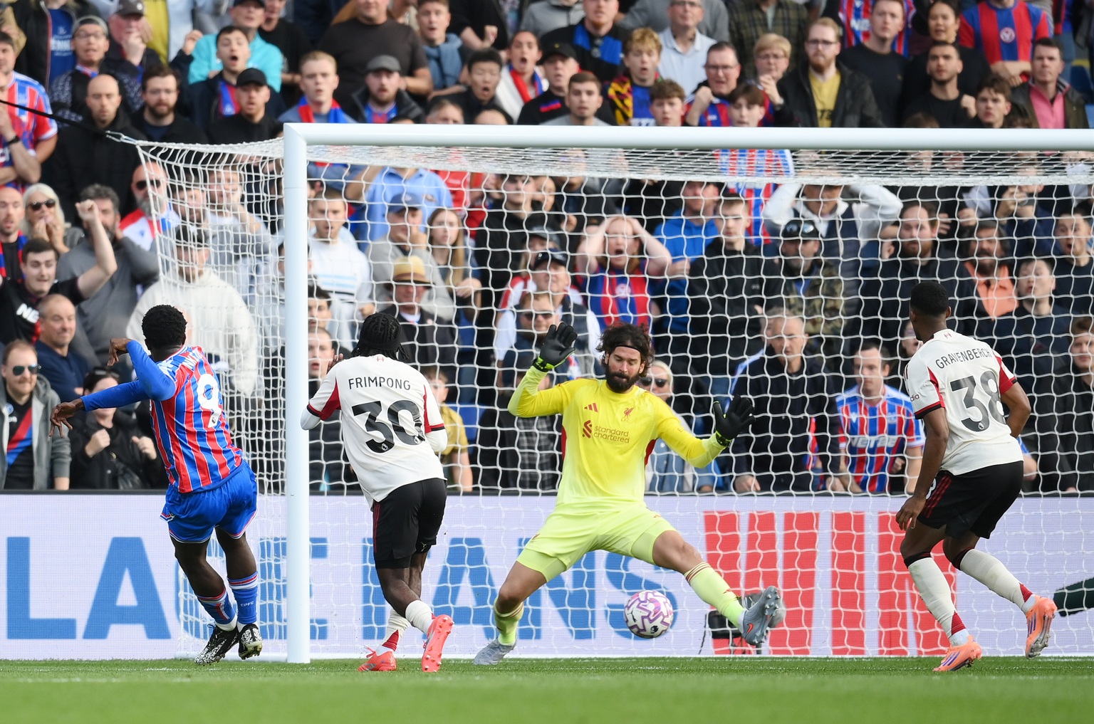 Eddie Nketiah punished Liverpool's failure to defend from a throw-in as Crystal Palace won 2-1