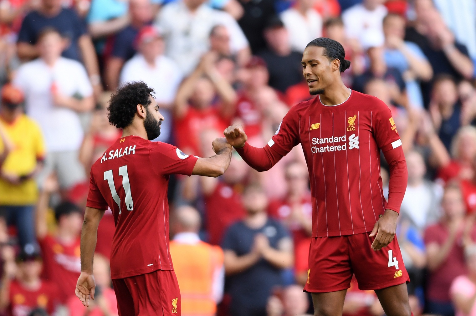 Mo Salah and Virgil van Dijk - both club-record signings for Liverpool, both legendary figures at Anfield