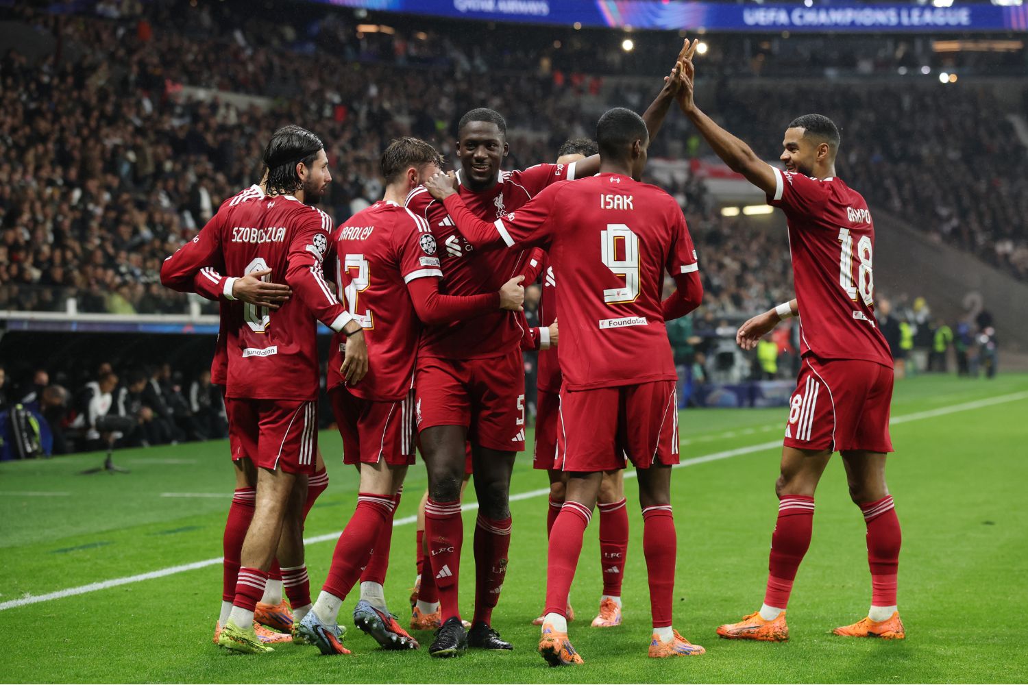 Liverpool celebrate in Frankfurt