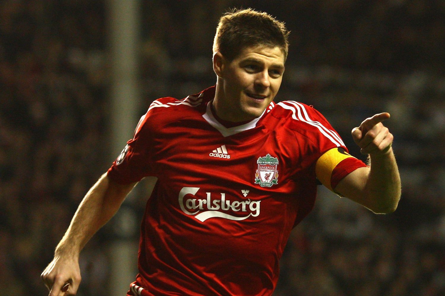 Steven Gerrard scores against Real Madrid in 2009