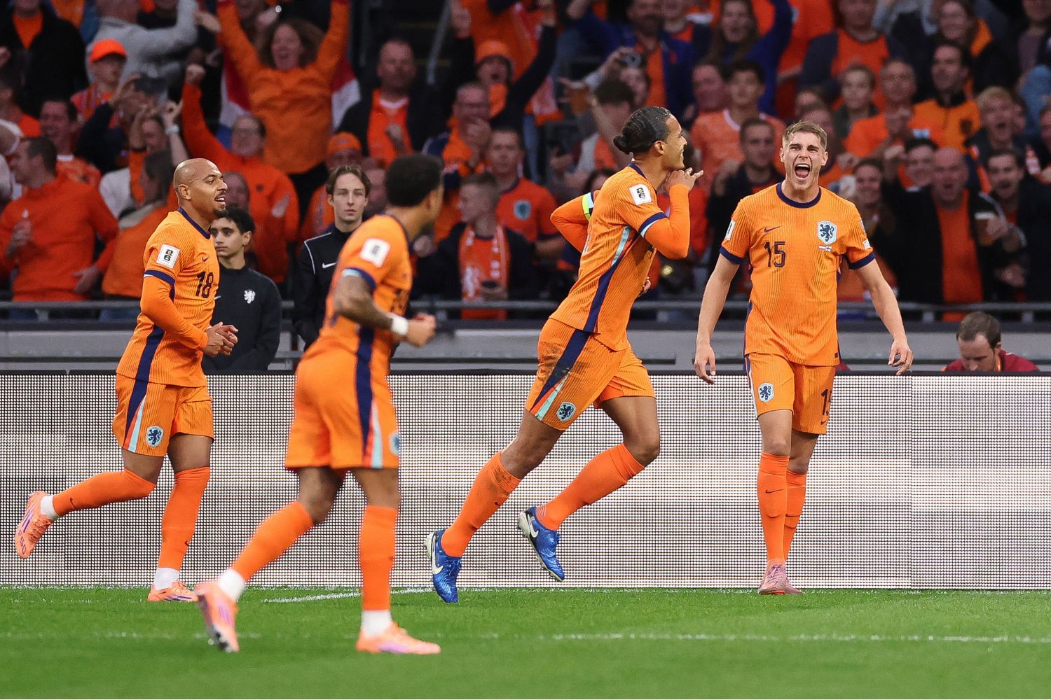 Virgil van Dijk scores against Finland