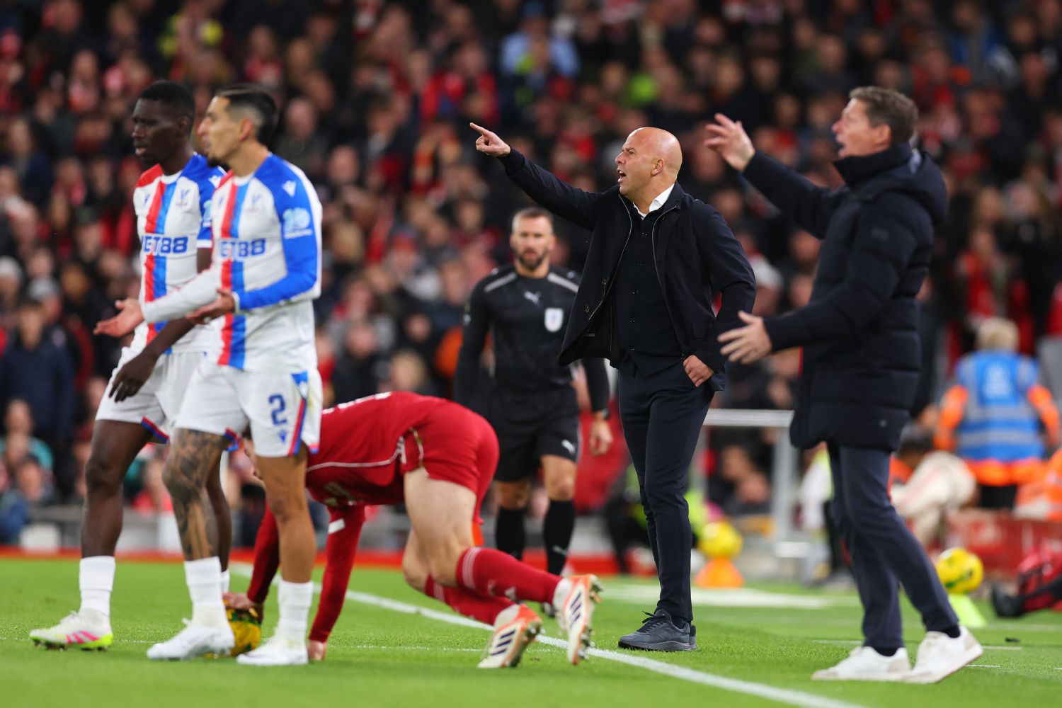 Arne Slot at Anfield against Crystal Palace