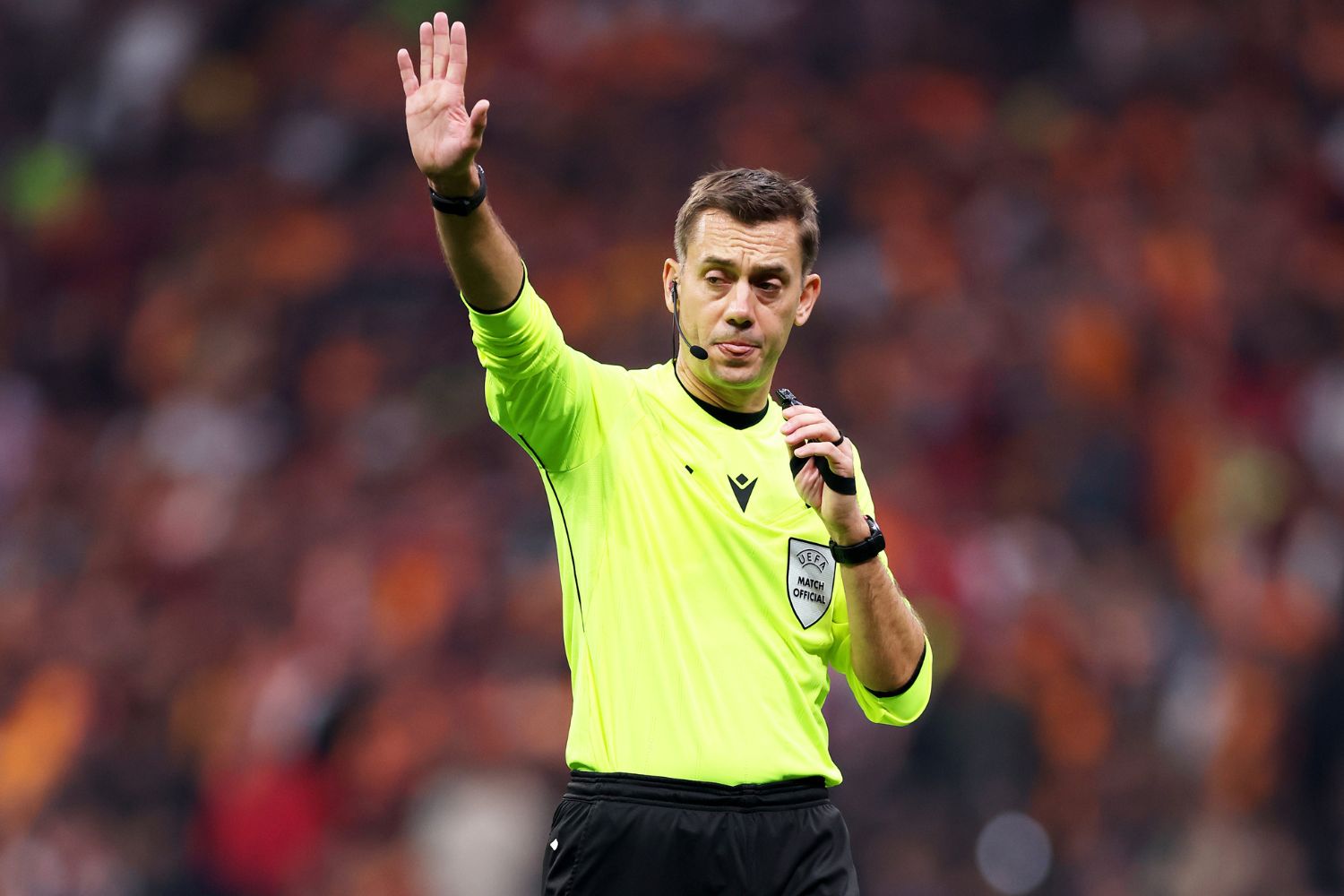 Match referee Clement Turpin oversees Galatasaray vs Liverpool