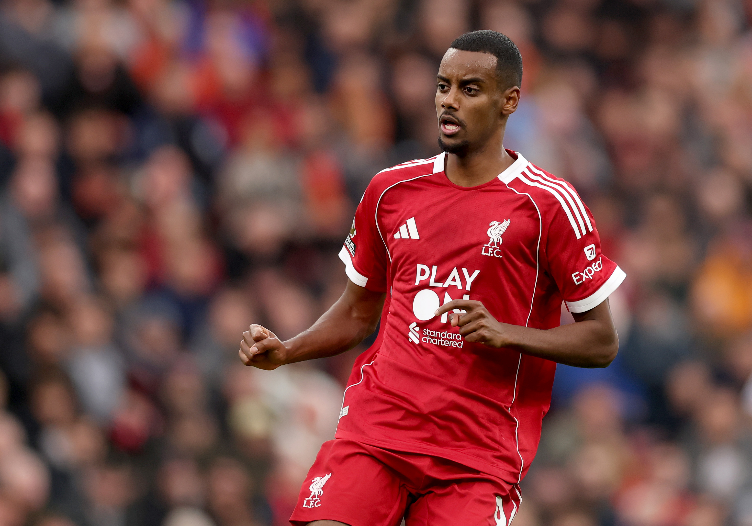 Alexander Isak in action against Manchester United