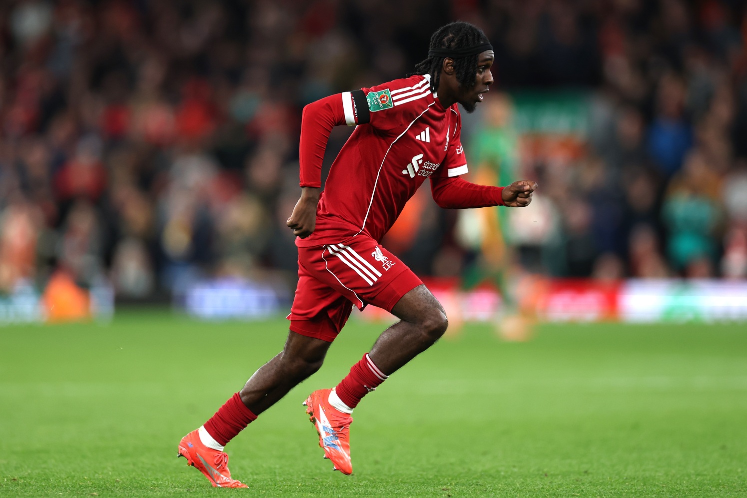 Jeremie Frimpong went off injured in Liverpool's 5-1 win over Eintracht Frankfurt