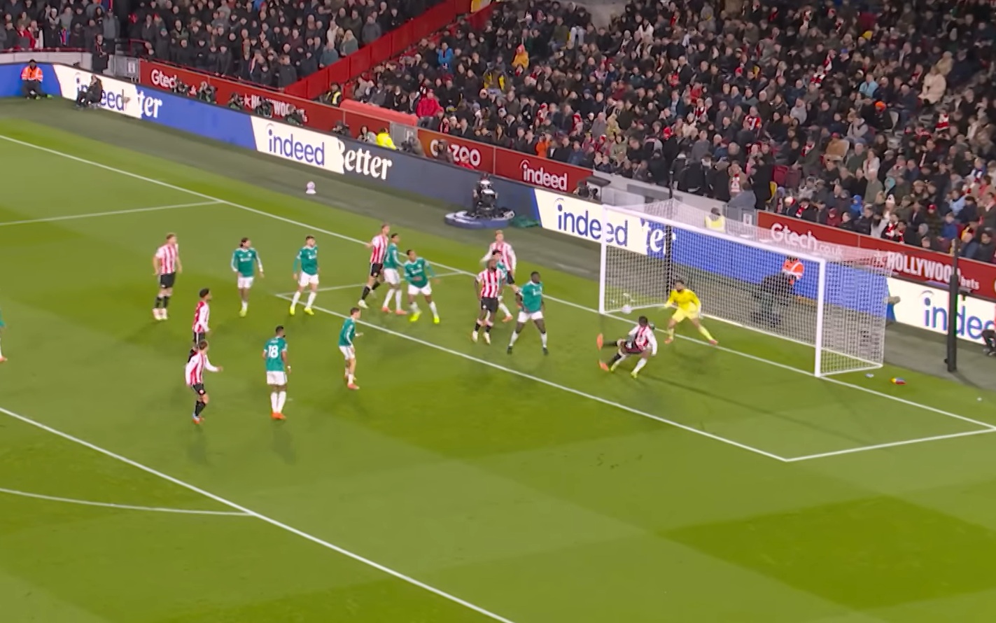 Dango Ouattara scored from a Brentford long throw-in inside the first five minutes against Liverpool