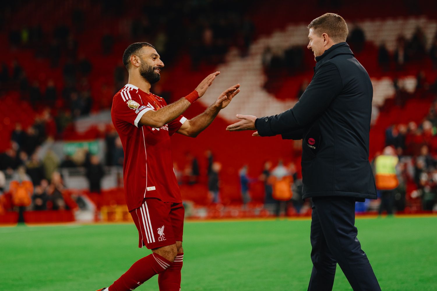 Mo Salah and Steven Gerrard at Anfield