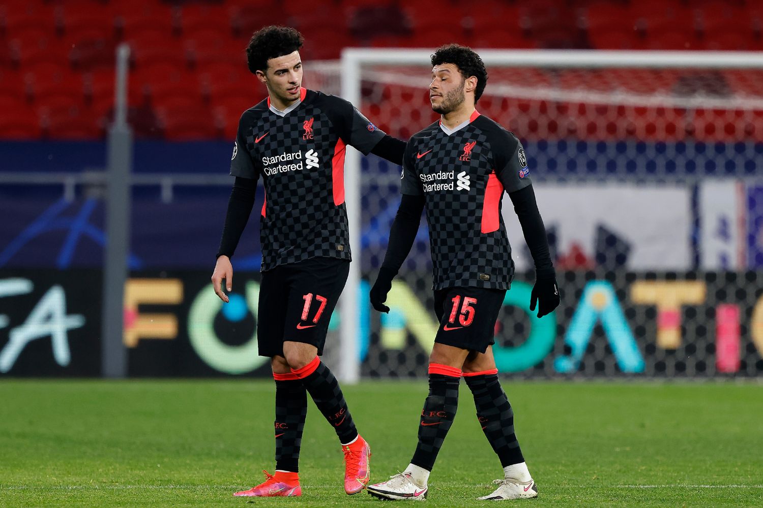 Curtis Jones and Alex Oxlade-Chamberlain in 2021