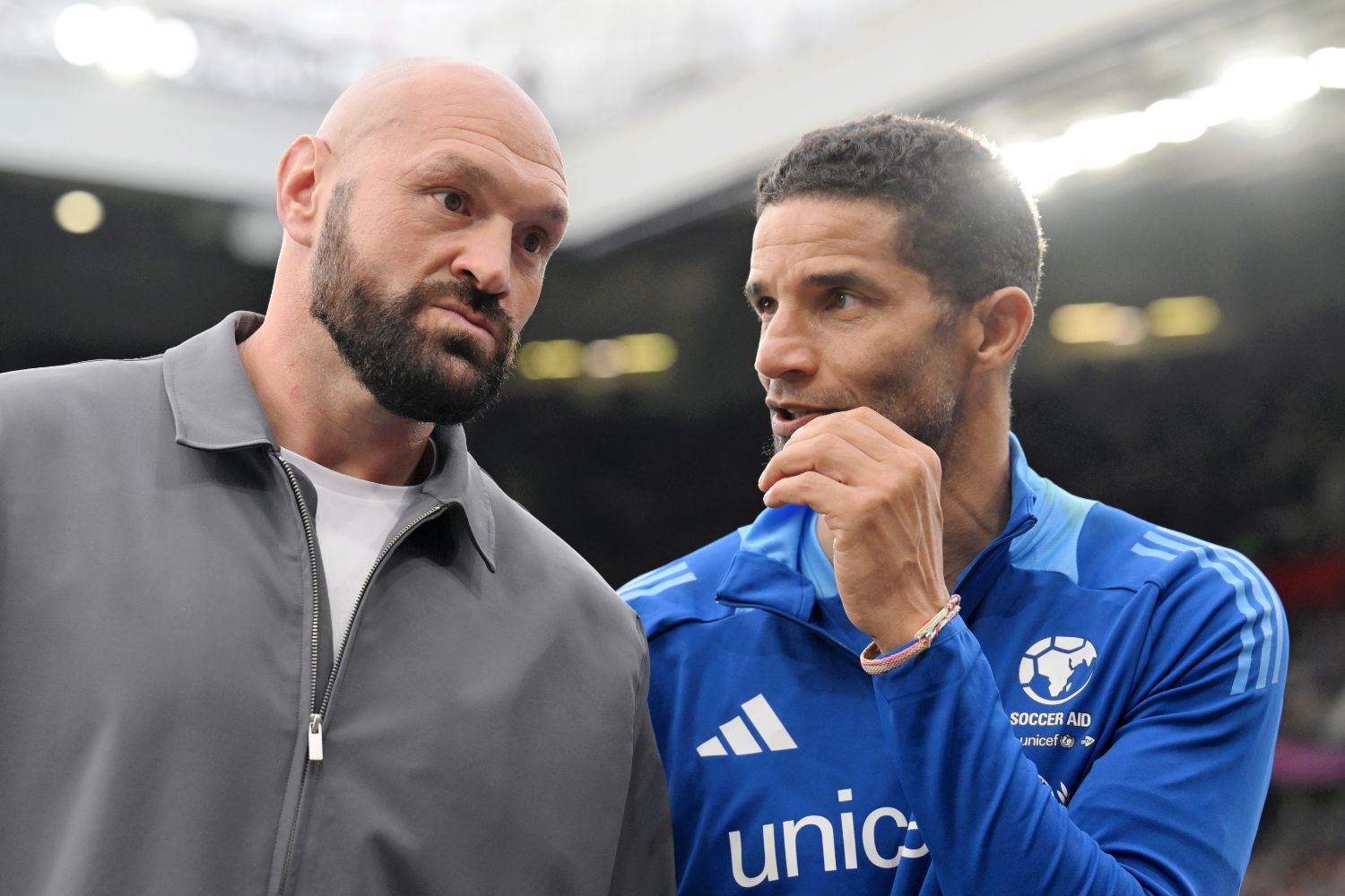 David James with Tyson Fury at Soccer Aid