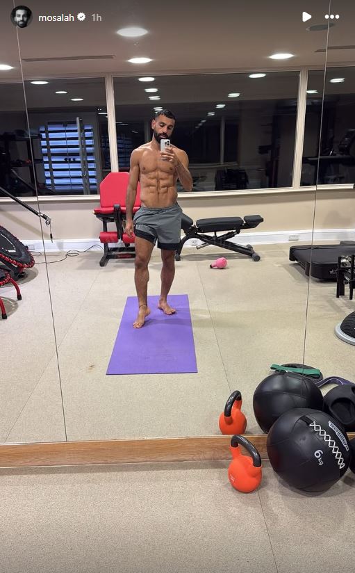 Mo Salah in his home gym