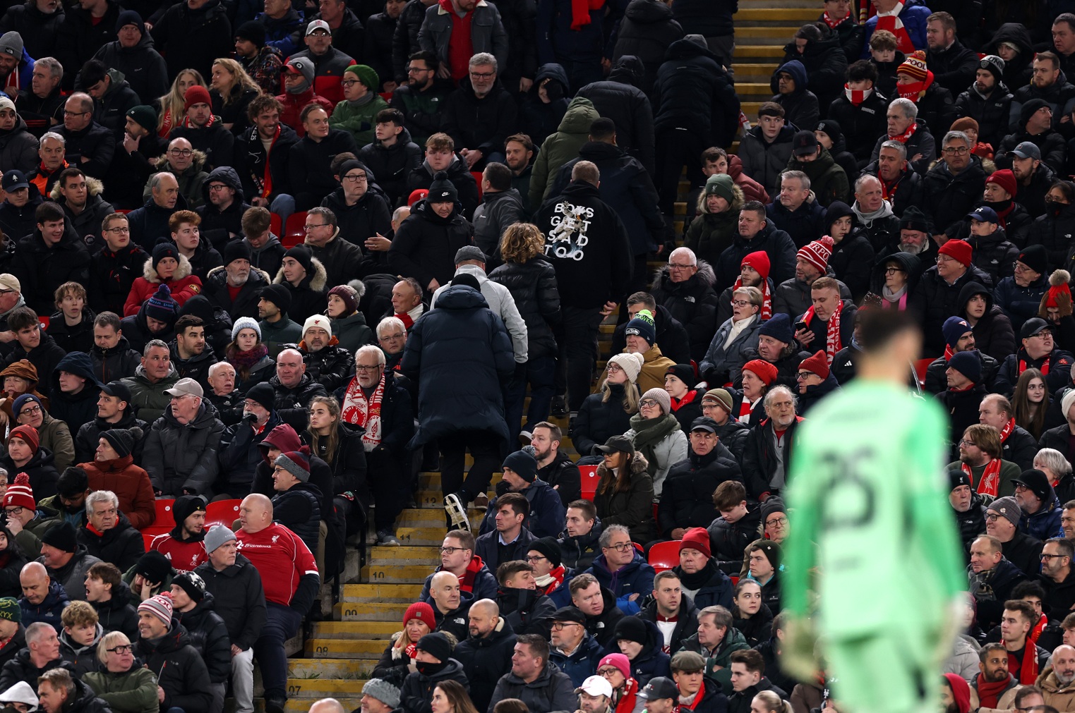 Many Liverpool fans left Anfield before the final whistle in the 4-1 defeat to PSV Eindhoven