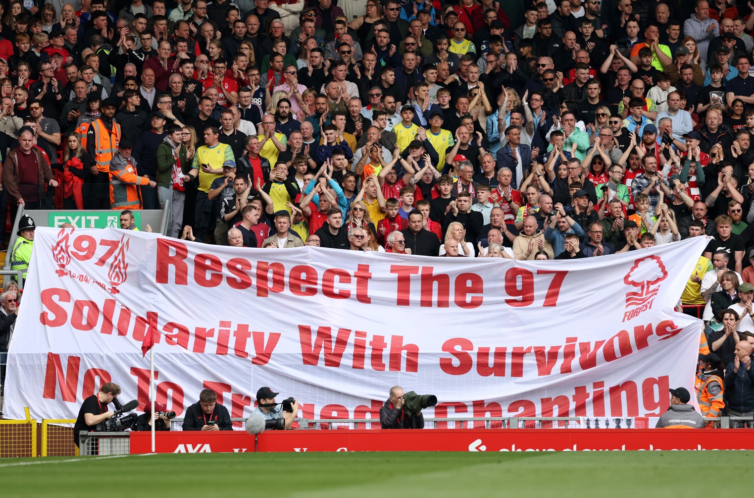 Nottingham Forest fans have shown solidary with their Liverpool counterparts in calling for an end to tragedy chanting
