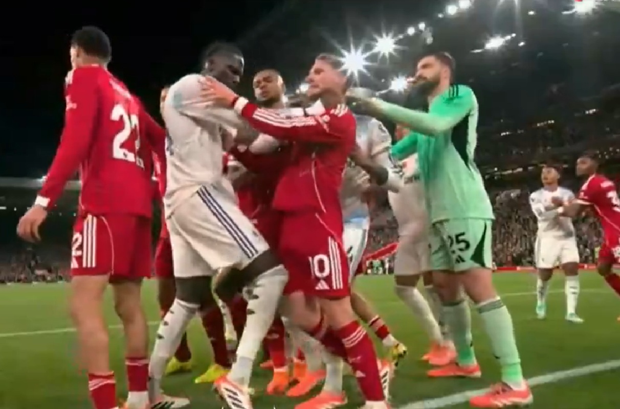 Amadou Onana avoided a red card for grabbing Alexis Mac Allister by the throat in Liverpool's win over Aston Villa