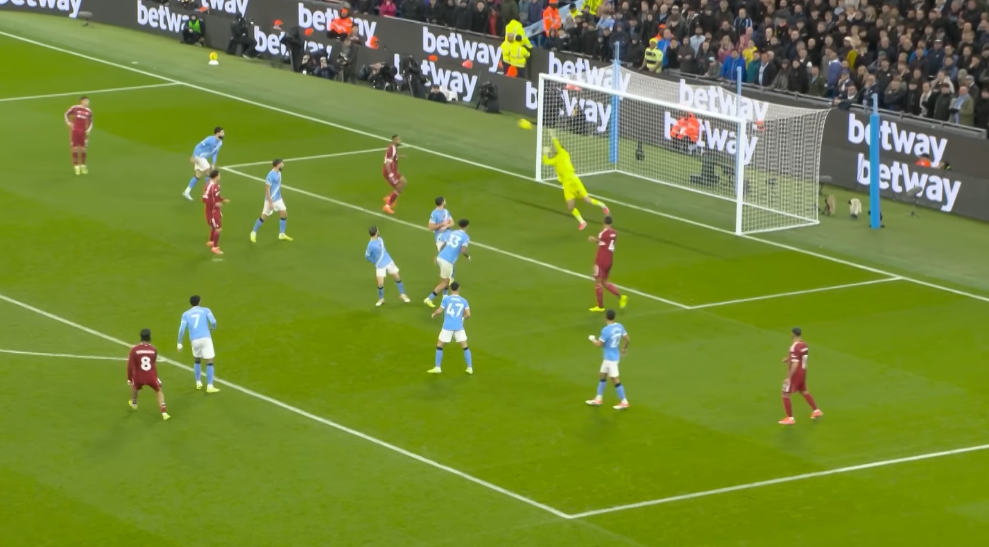 Dominik Szoboszlai's 76th-minute strike was Liverpool's only recorded shot on target against Man City on Sunday