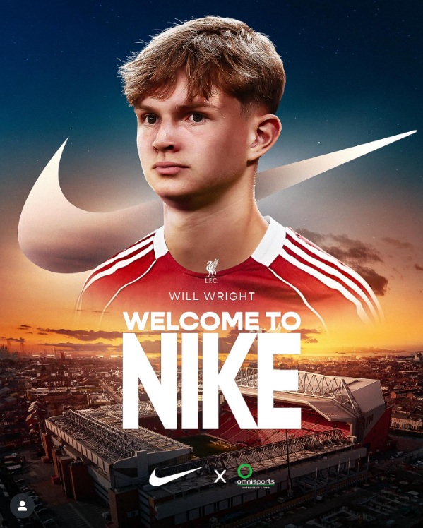 Liverpool striker Will Wright has signed a new deal with Nike