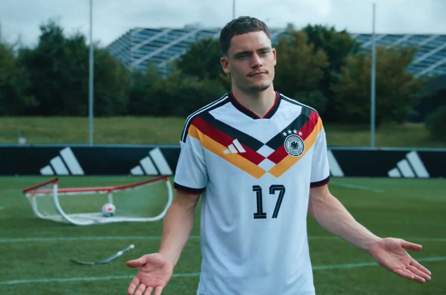 Florian Wirtz appears in the new Adidas advert showcasing their kits for the 2026 World Cup