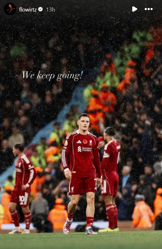 Florian Wirtz has taken to Instagram with a defiant message after Liverpool's defeat to Manchester City