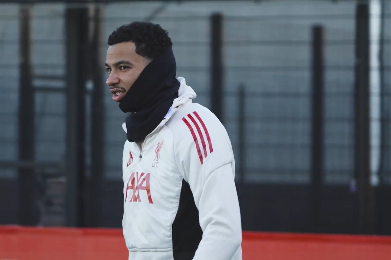 Hugo Ekitike in Liverpool training
