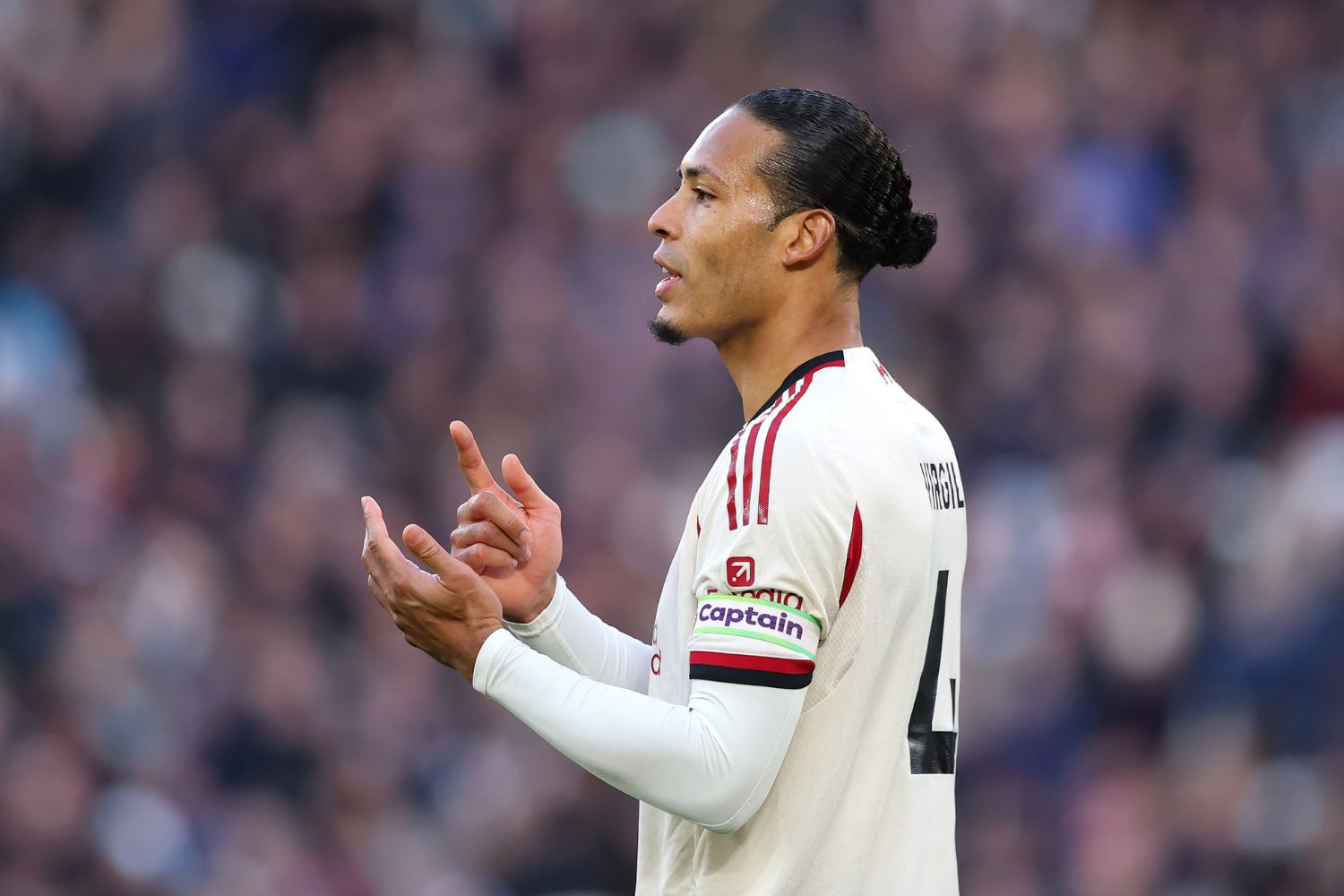 Virgil van Dijk in action against West Ham