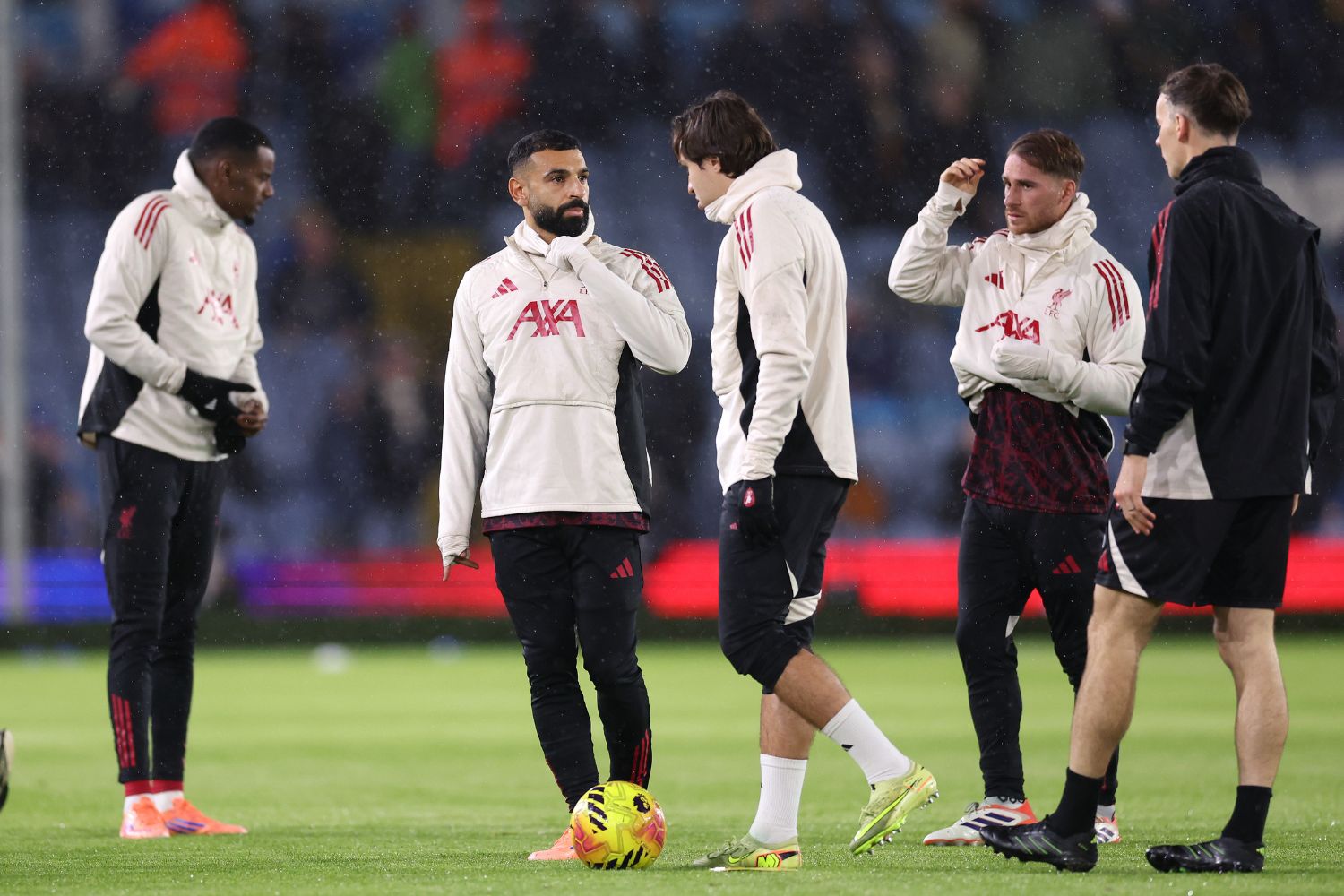 Mo Salah on the pitch at Elland Road