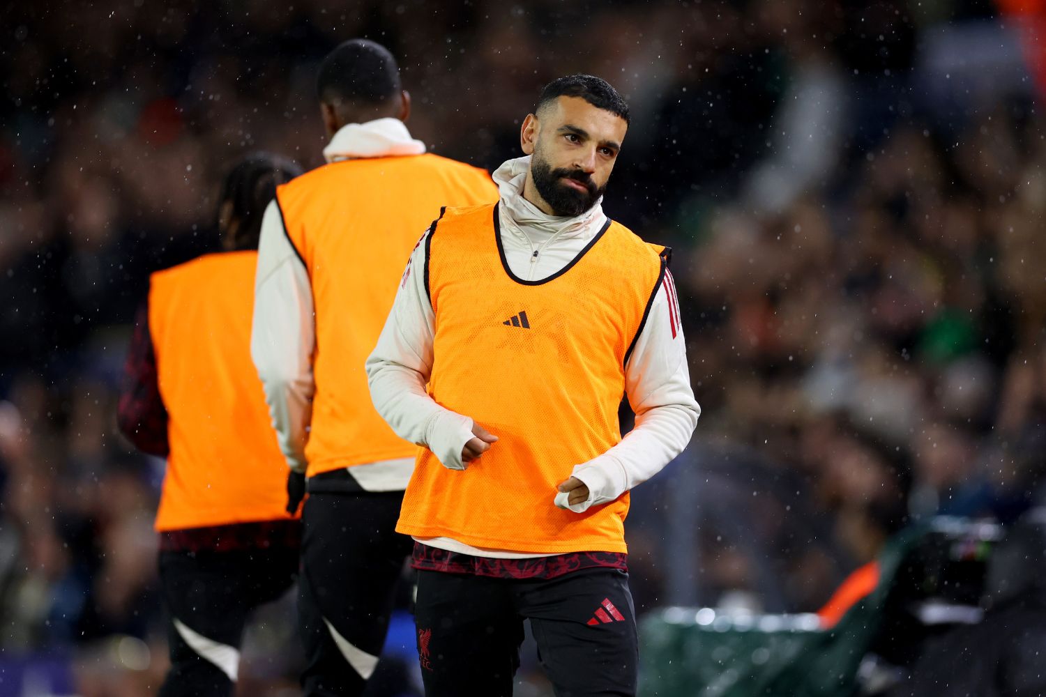 Mo Salah on the pitch at Elland Road