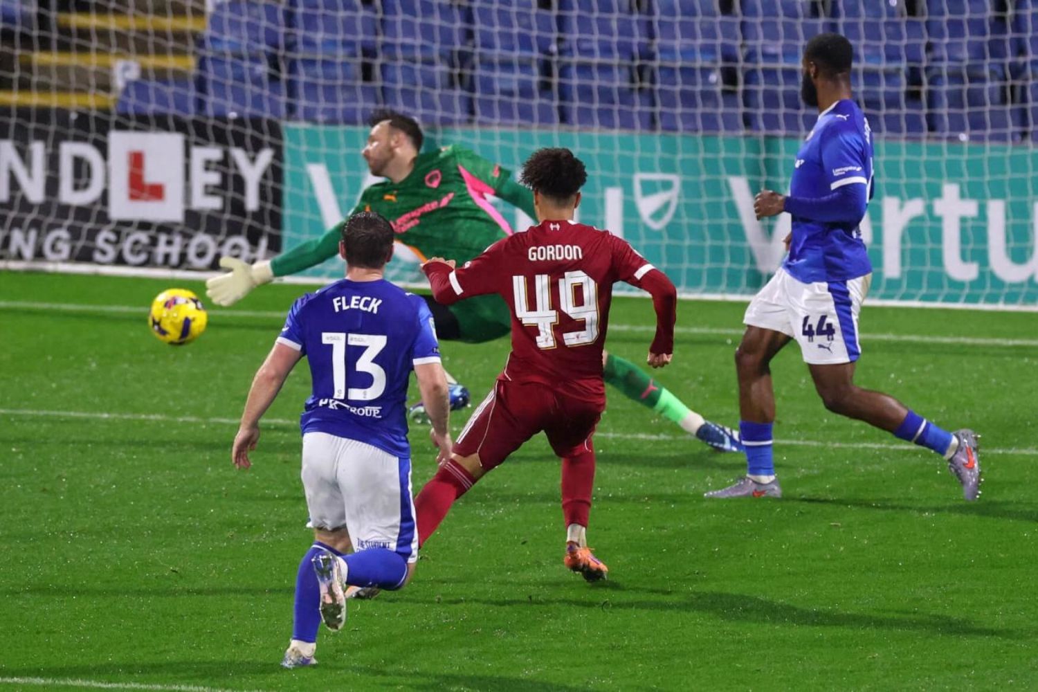 Kaide Gordon scores for Liverpool U21s