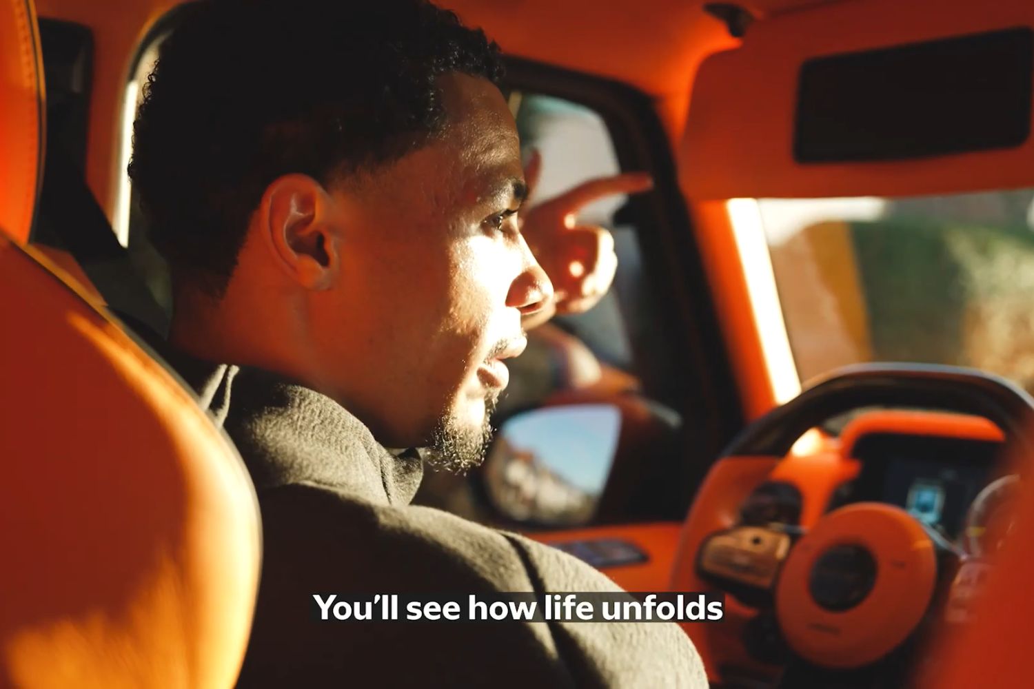 Hugo Ekitike in his car