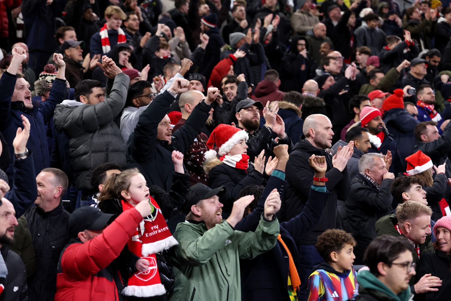 Arsenal fans at the Hill Dickinson Stadium