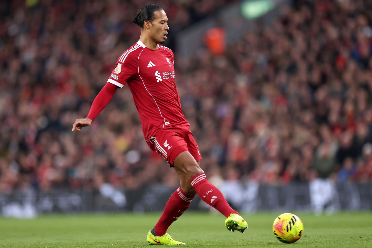 Virgil van Dijk in action against Brighton