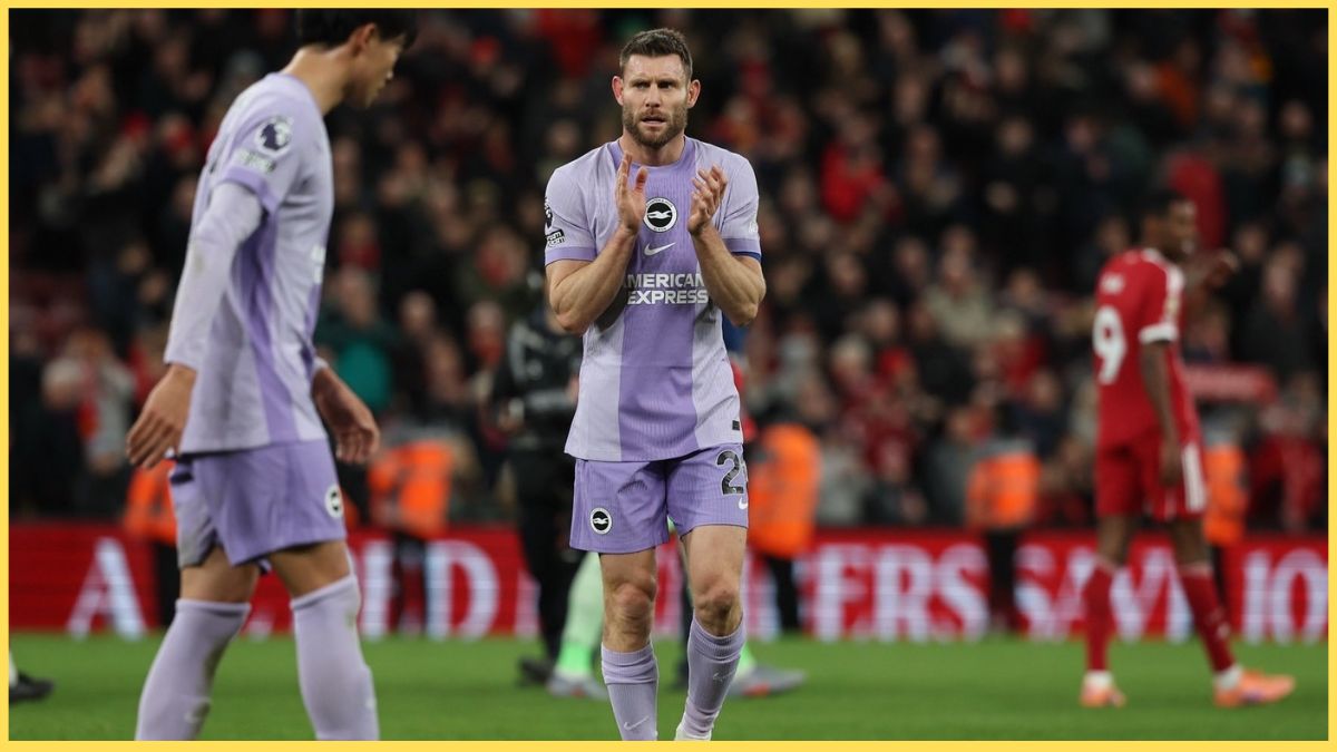 James Milner plays against Liverpool at Anfield