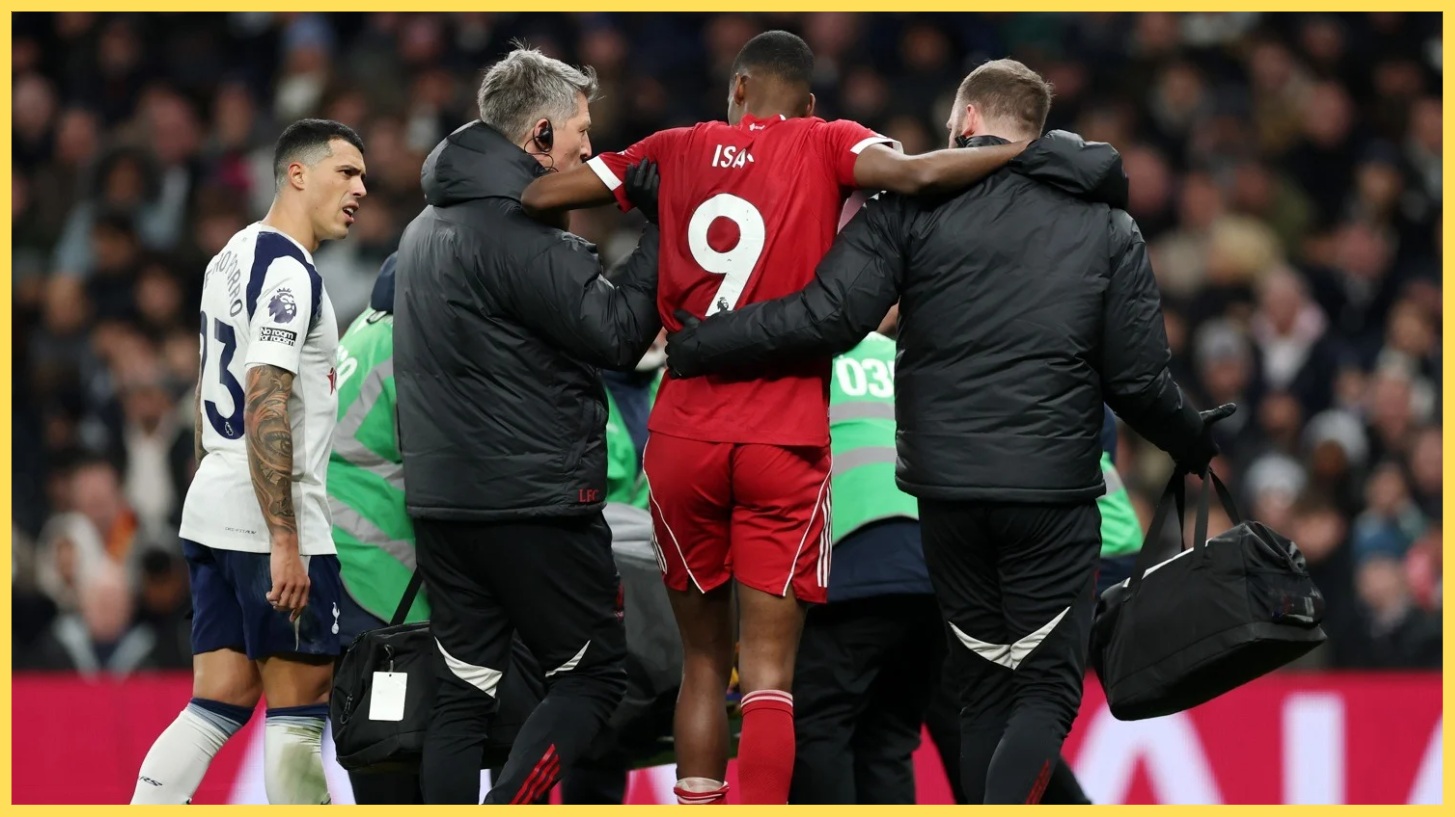 Alexander Isak went off injured after scoring in Liverpool's win over Spurs